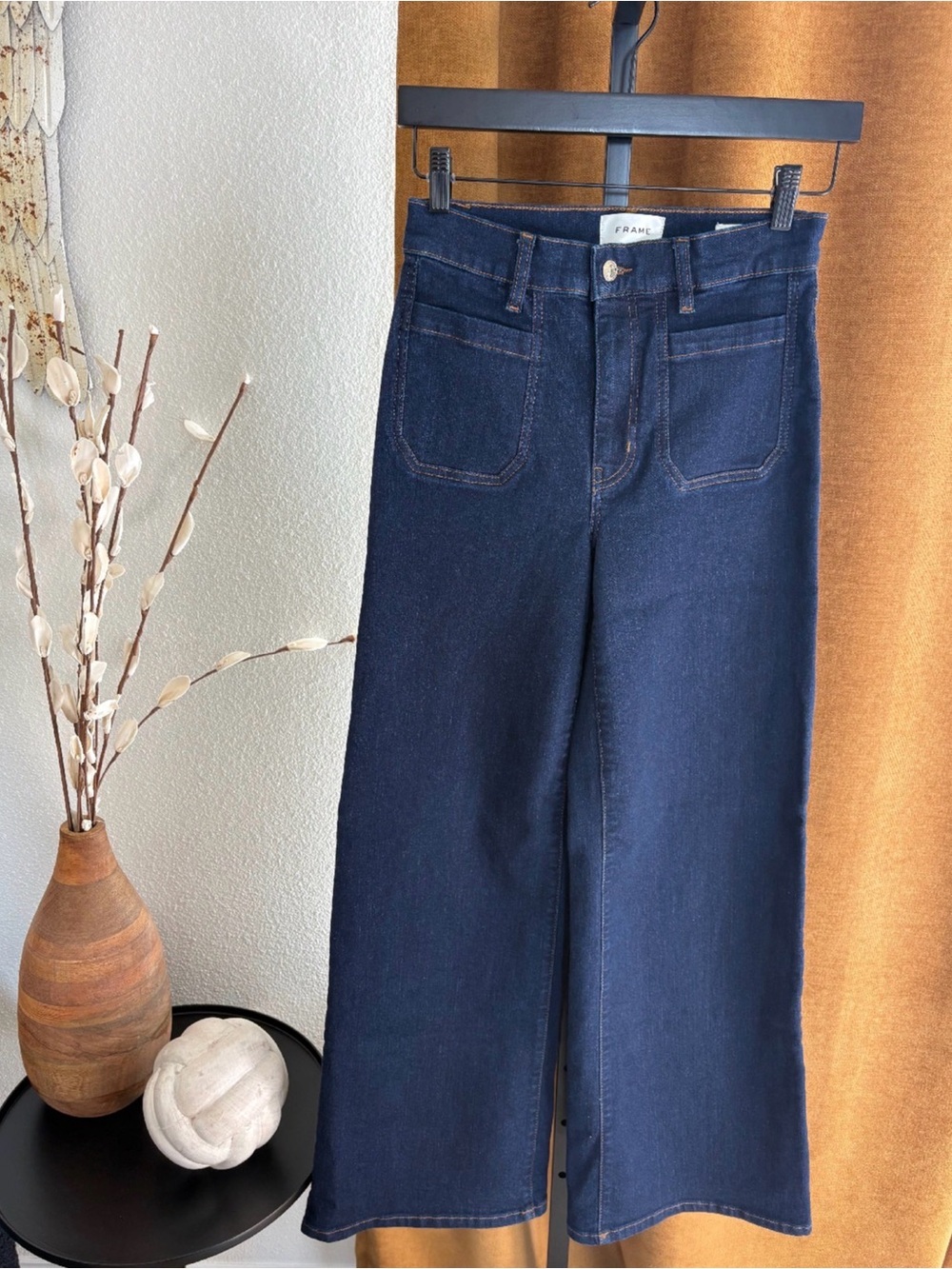Frame Denim Wide-Leg Jeans in Dark Indigo